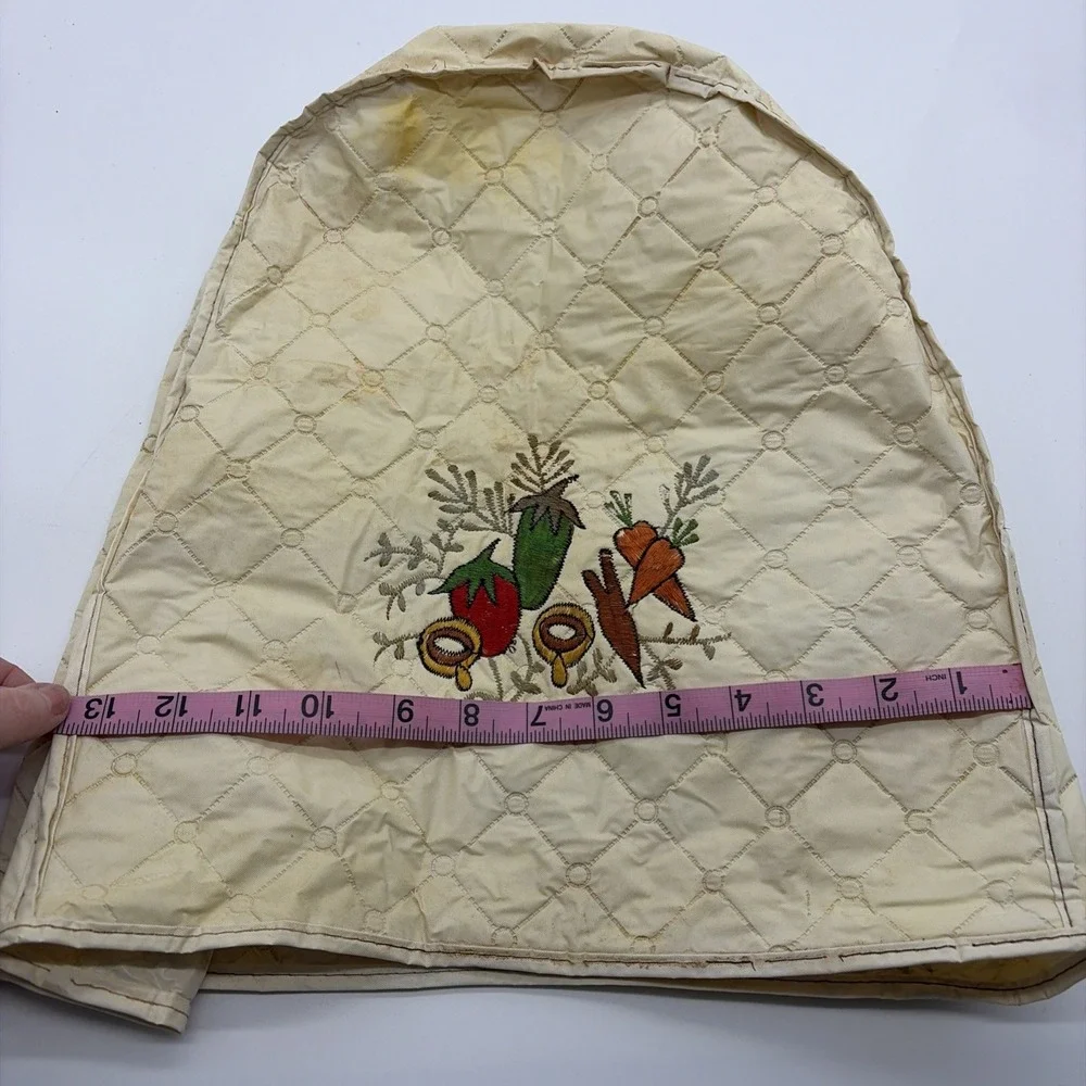 Vintage Quilted Appliance Blender Dust Cover Vegtable  Farm Print‎ 13x 14
